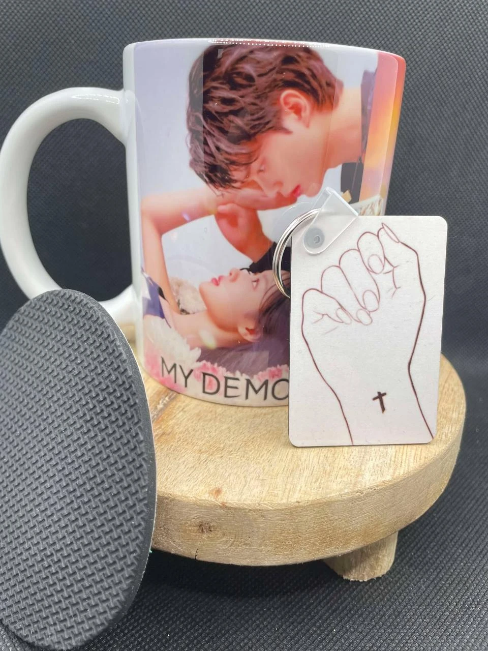 🎁 Conjunto de Caneca – Caneca + Chaveiro + Sousplat – My Demon 😈❤️ – photo 2